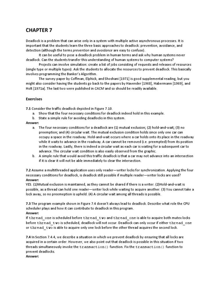 Deadlock Concepts for Students | PDF | Thread (Computing) | Concurrency ...