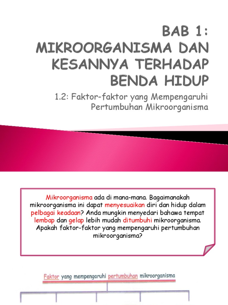 1 2 Faktor Yang Mempengaruhi Pertumbuhan Mikroorganisma Pdf