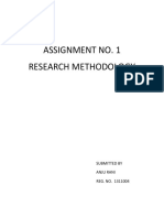 Assignment No. 1 Research Methodology: Submitted by Anju Rani REG. NO. 1311004