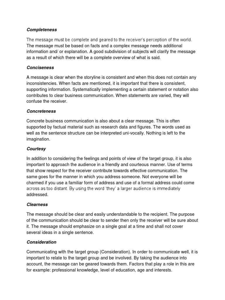 7C'S | PDF | Target Audience | Communication