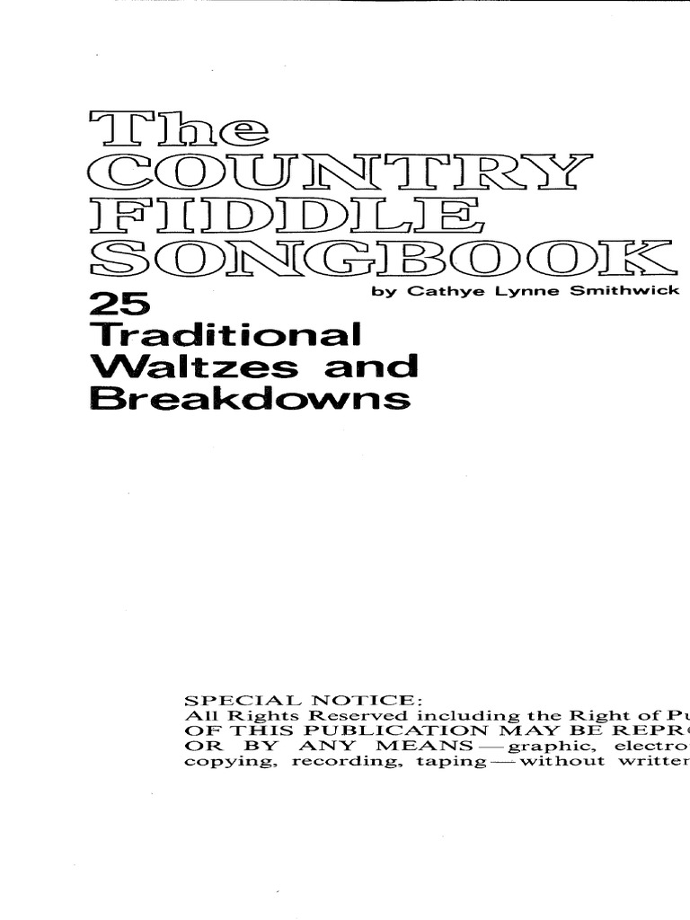 Country Fiddle Song Book | PDF
