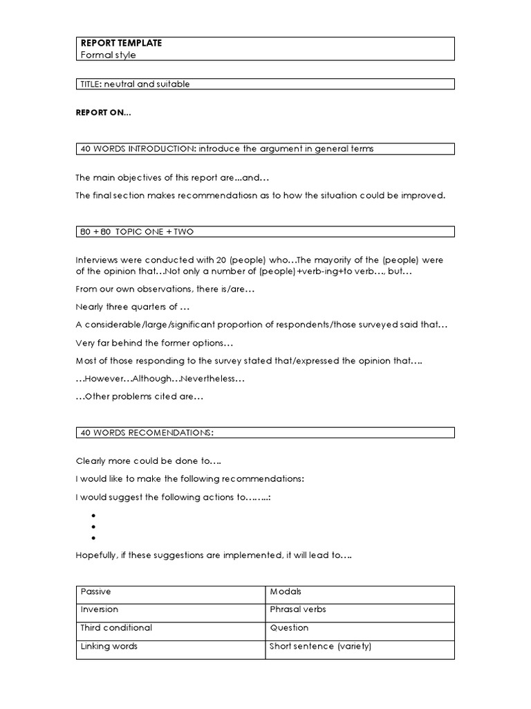 Comprehensive Report Template Guide | PDF | Philosophy | Language Arts ...