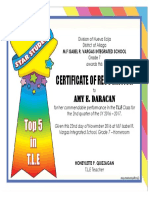 Certificate of Recognition: Amy E. Daracan