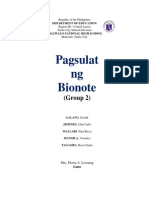 Pagsulat NG Bionote Ikalawang Grupo