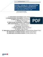Cenovnik Proizvoda I Usluga Za Stanovnistvo I RPG SRPSKO ENGLESKI