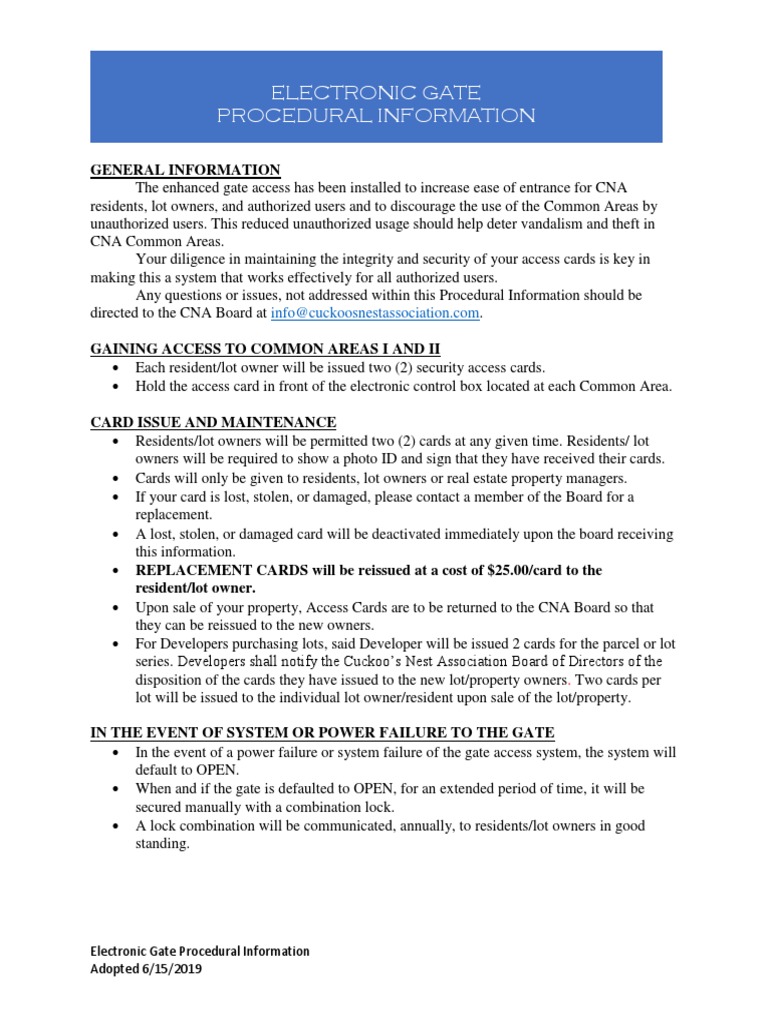 Gate Procedures | PDF | Computing | Computing And Information Technology