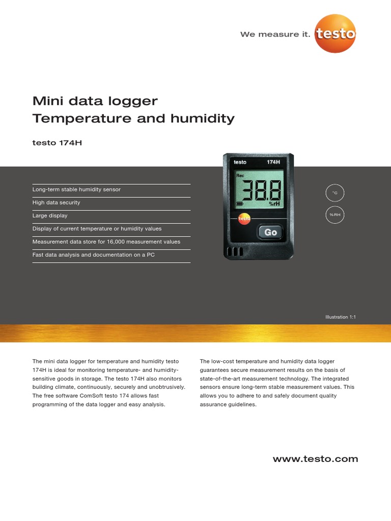 TESTO DATA LOGGER 174h PDF Sensor Calibration
