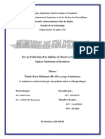 Étude D'un Bâtiment R+10 A Usage D'habitation Et Commerce Contreventé Par Un Système Mixte Voile-Portique PDF