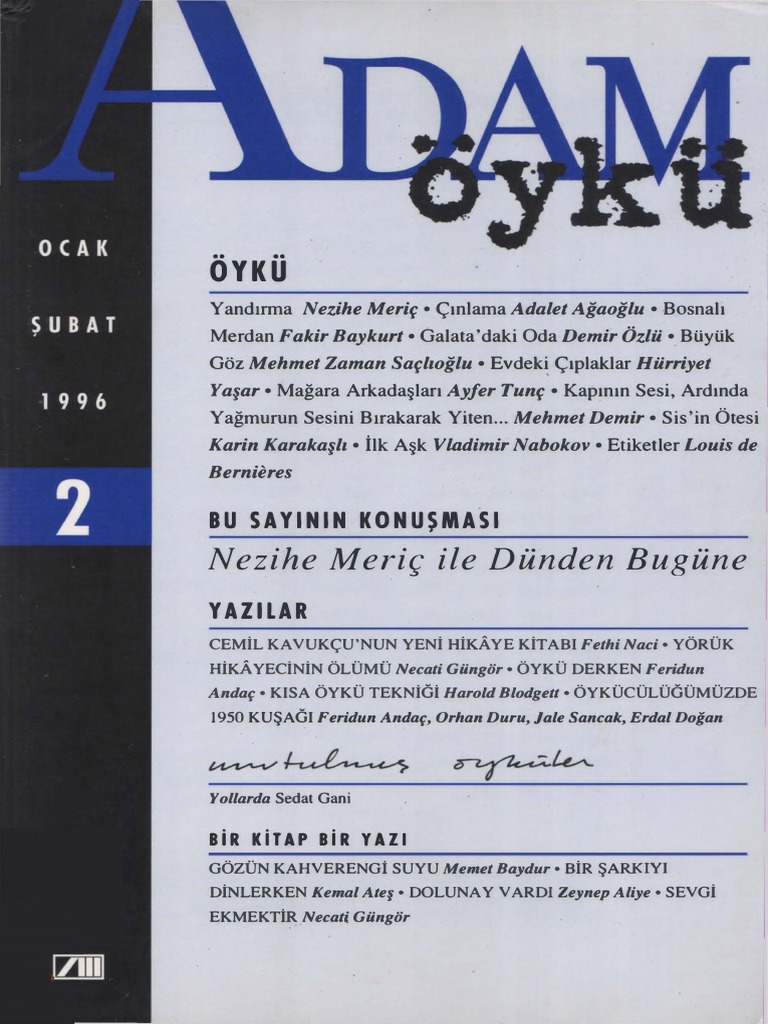 Adam Oyku Sayi 02 Ocak Subat 1996 Pdf