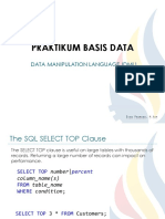 SQL DML Functions and Clauses for Data Manipulation