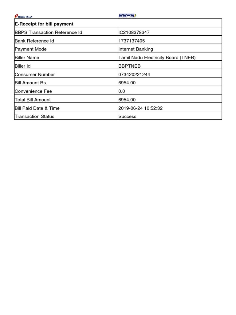 BBPS Receipt IC2108378347 PDF | PDF | Financial Transaction | Banking