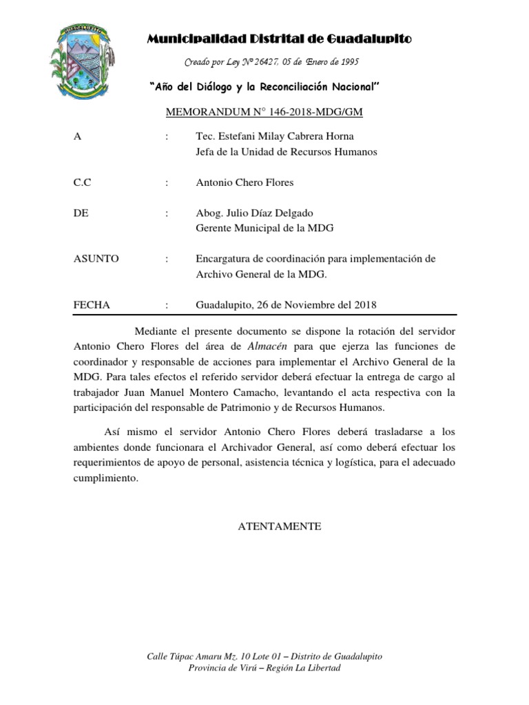 Memorandum de Encargatura