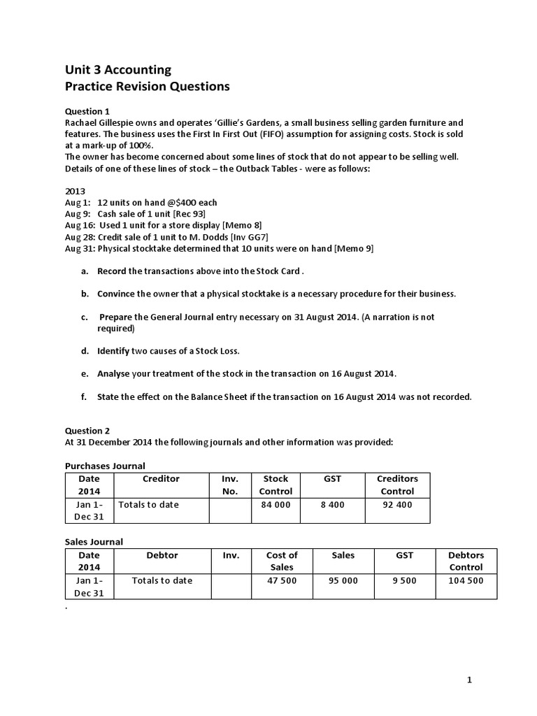 Acc 3 Revision Questions 18 | PDF | Debits And Credits | Money