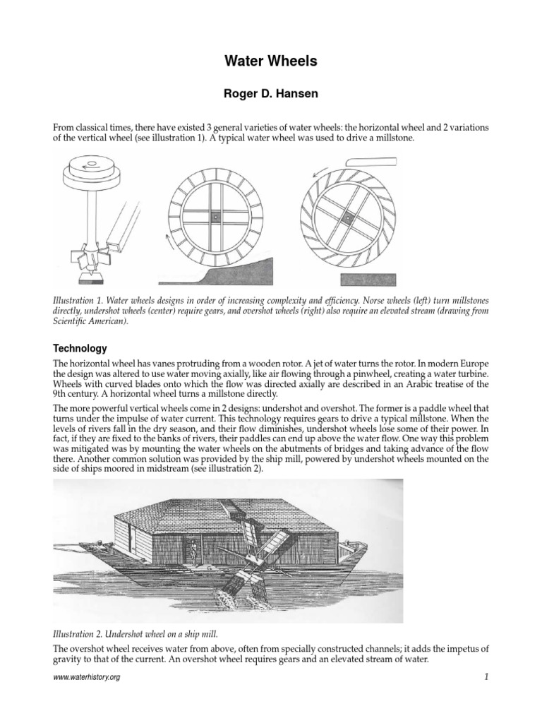 The Development and Applications of Water Wheels Throughout History