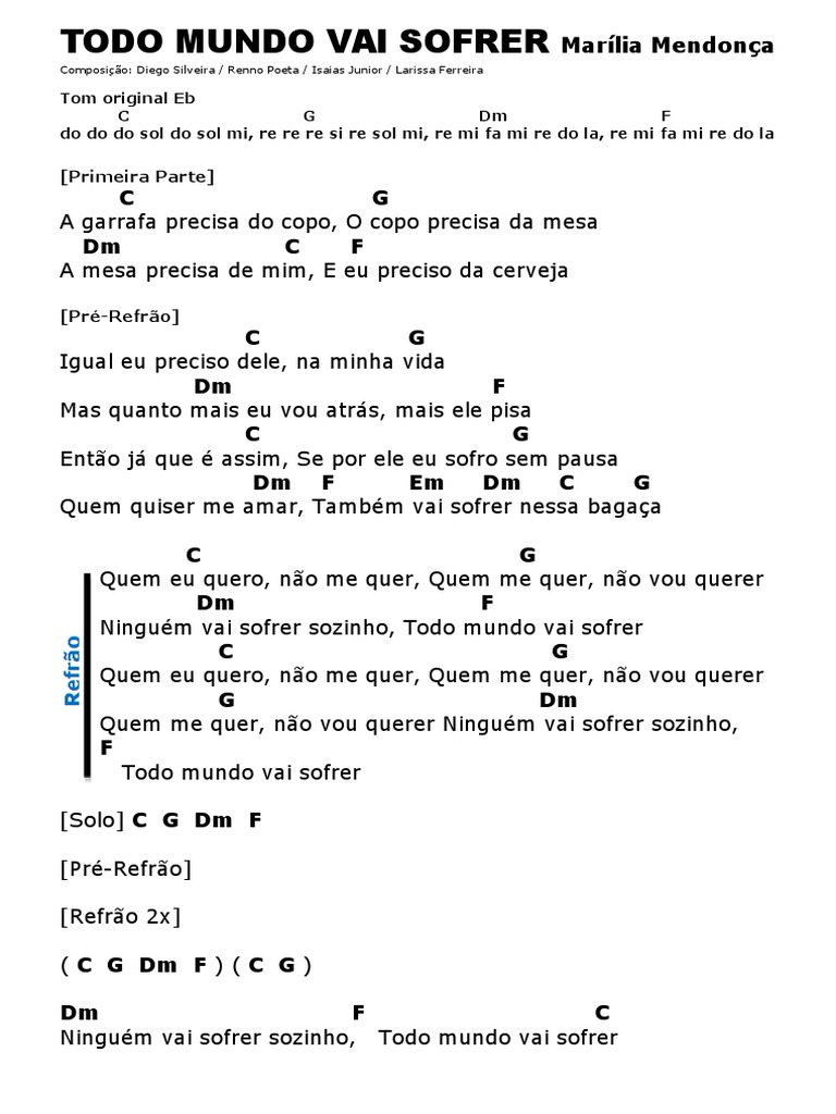 Letra De Marília Mendonça Todo Mundo Vai Sofrer