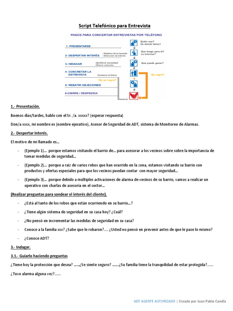 Script de Llamada para Ventas de ADT | PDF | Business