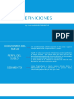 Definiciones de horizontes del suelo, perfil del suelo, sedimento y propiedades químicas