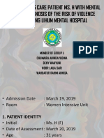 Mental Nursing Care Patient Ms. H With Mental Nursing Diagnosis of The Risk of Violence at Sambang Lihum Mental Hospital