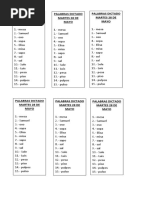 Dictado de palabras con M, P, S y L | PDF