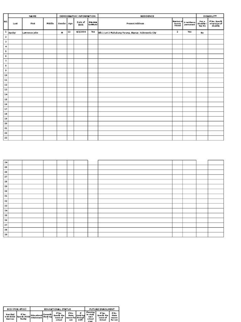 Sample Child Mapping Tools PDF Learning