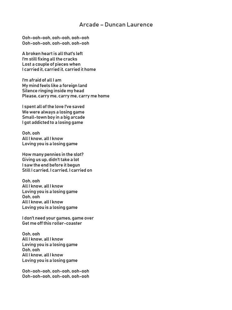Arcade Duncan Laurence Pdf