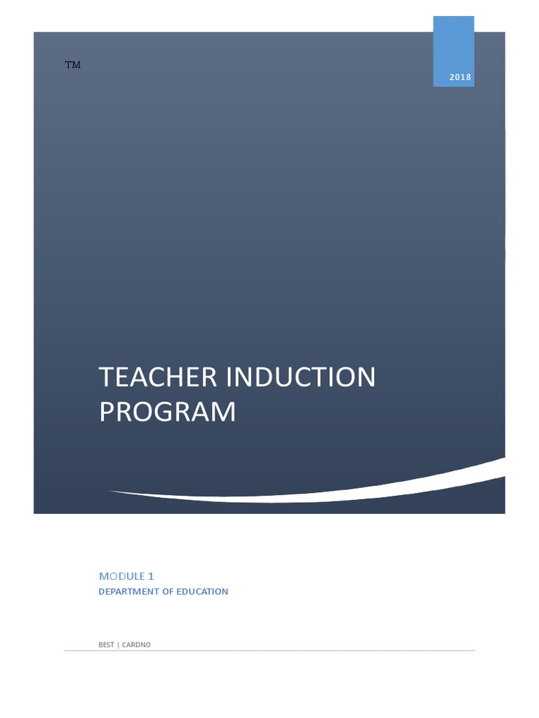 Teacher Induction Program Module 1 V1.0 | PDF | Schools | Teachers