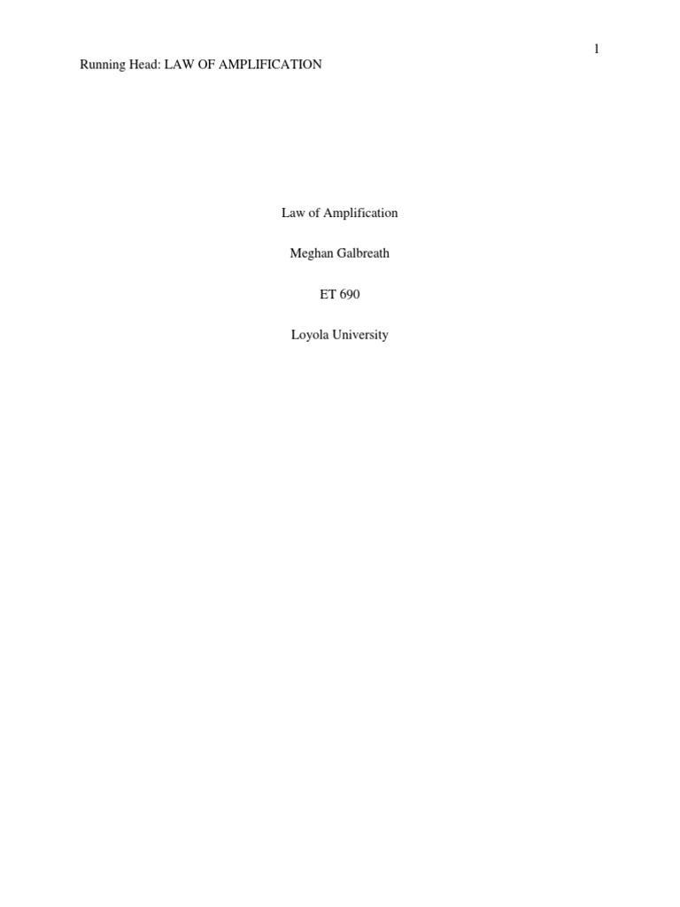 Law of Amplification PDF Amplifier Self Control