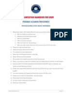 Usph Sanitation Handbook For Crew: Personal Cleaning Procedures