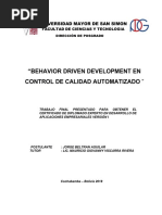 Behavior Driven Development en Control de Calidad Automatizado
