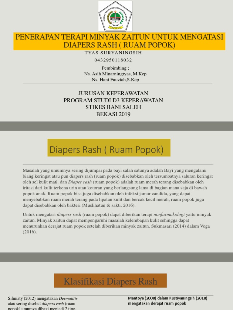 Penerapan Terapi Minyak Zaitun Untuk Mengatasi Diapers Rash | PDF