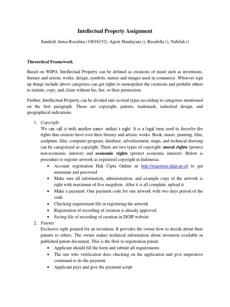Intellectual Property Example | PDF | Intellectual Property | Copyright