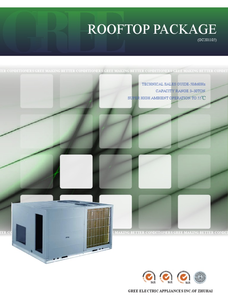 Gree T3 R22 Rooftop Package Unit C | PDF