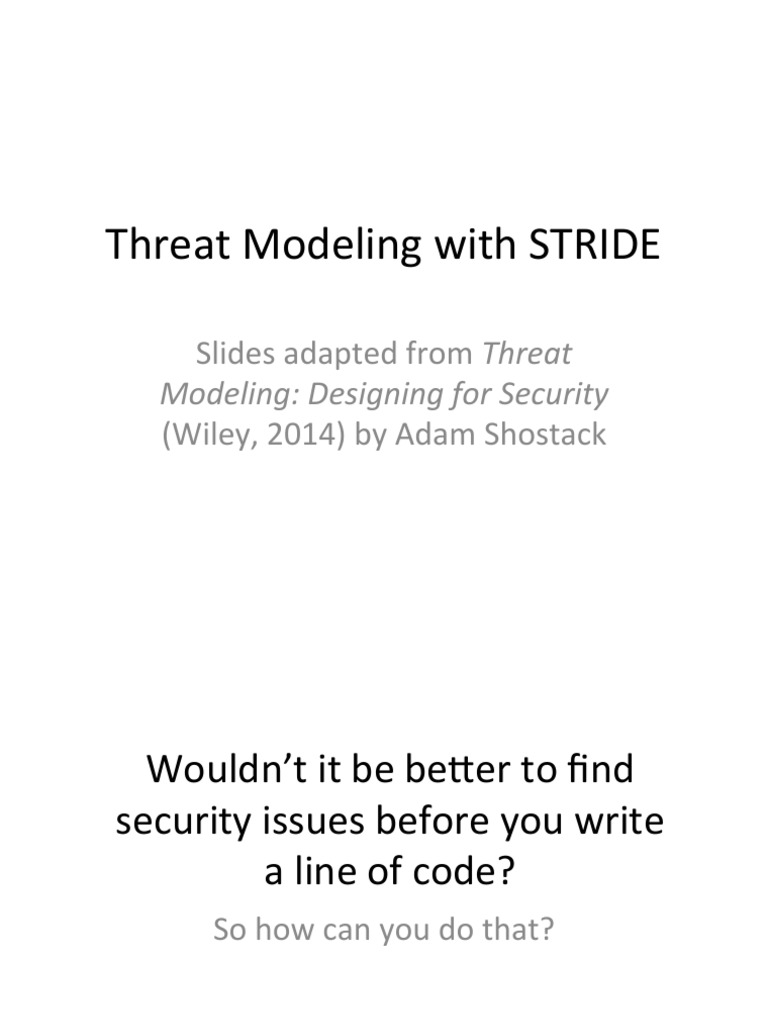 STRIDE Threat Modeling Overview | PDF | Cryptography | Computer Network