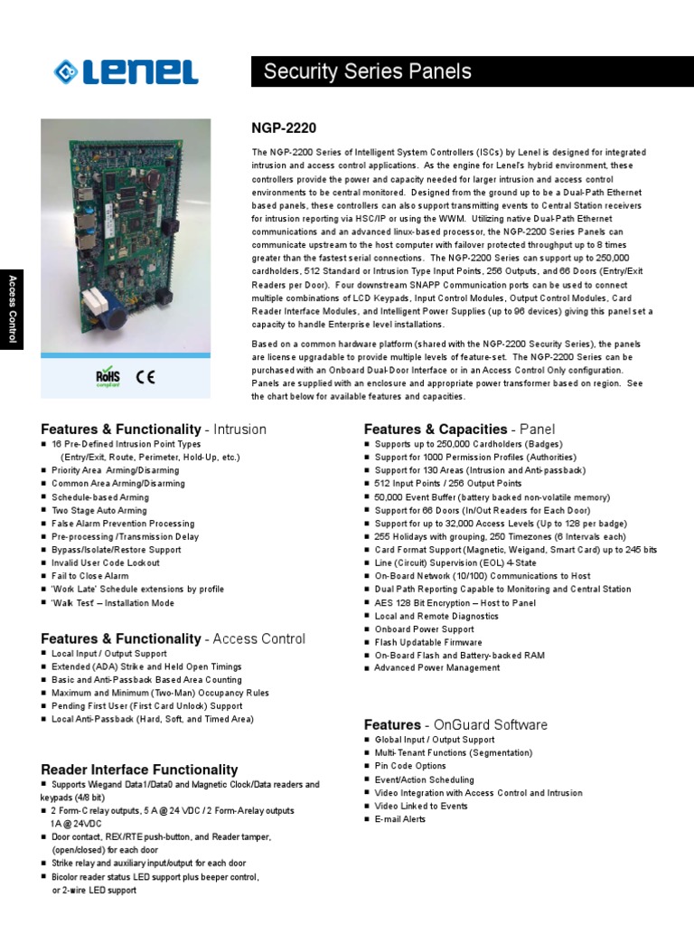 LNL TS 2220 PDF Access Control Power Supply