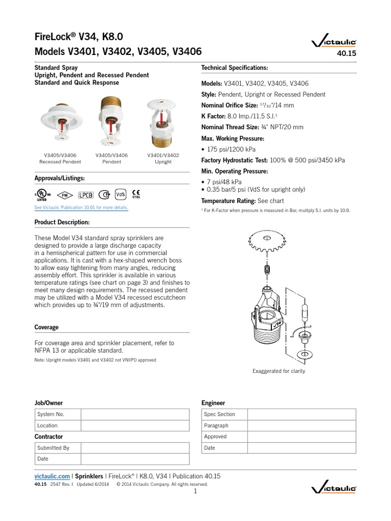 Firelock V34, K8.0 Models V3401, V3402, V3405, V3406 | PDF | Fire ...