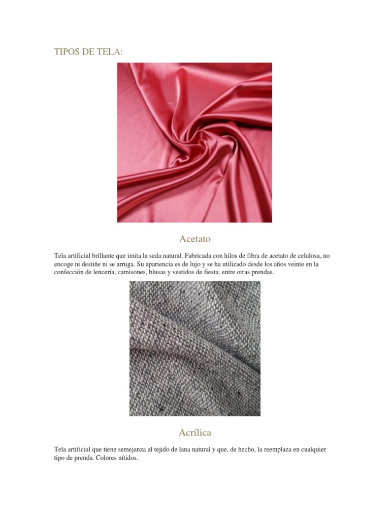 Album de Tipos de Tela | PDF Seda | Textiles