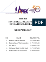 PMC 500 Statistical Reasoning in Educational Research: NO. Name Matric No