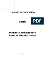 Interculturalidad y Educación Inclusiva