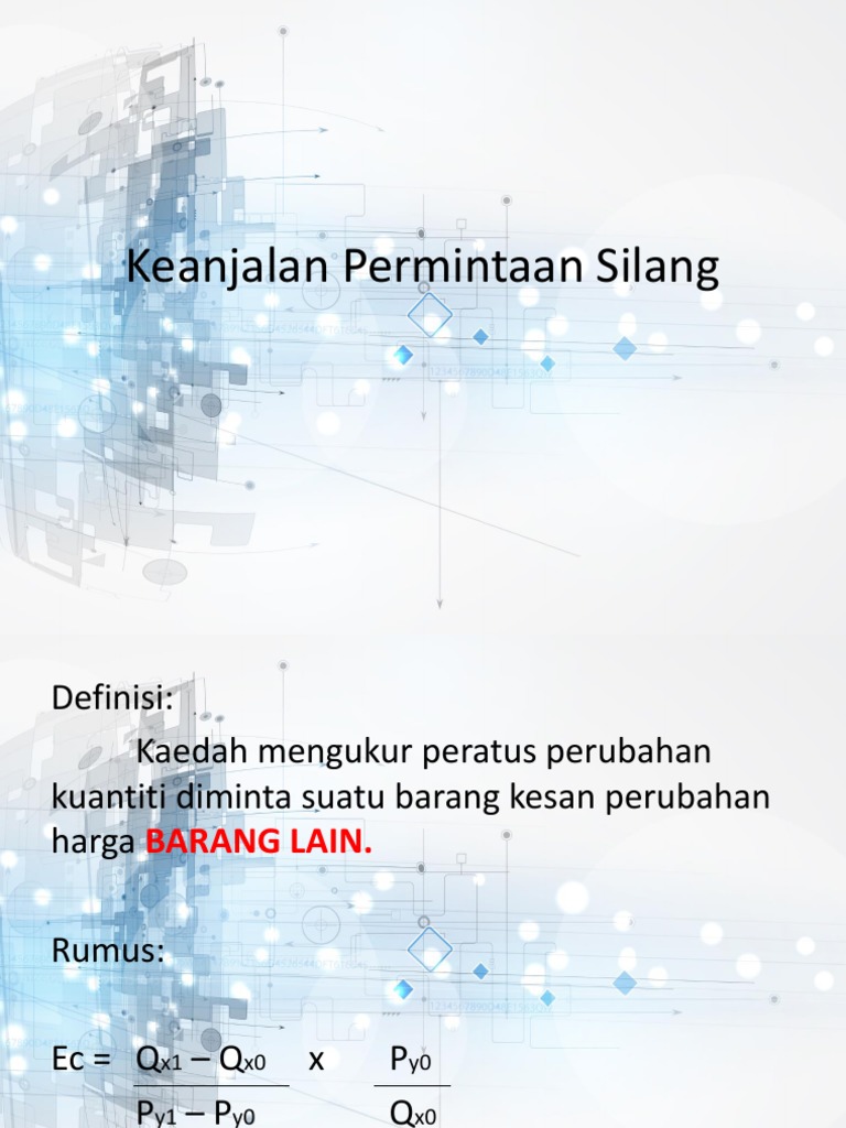 Keanjalan Permintaan Silang Pdf
