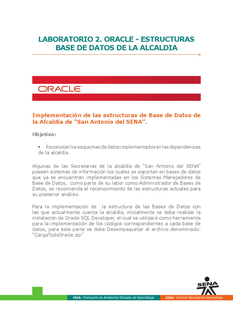 Estructura de Base de Datos en Oracle | PDF | Oracle Corporation ...