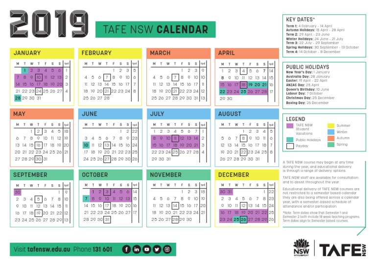 tafe-nsw-calendar-2019-academic-term-public-holiday