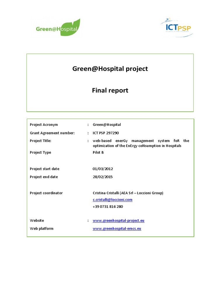 GreenHospital Final Report PDF Hvac Databases