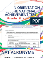 Division Orientation on National Achievement Tests