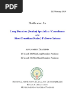 Long Duration (Senior) Specialists/Consultants and Short Duration (Senior) Fellows/Interns