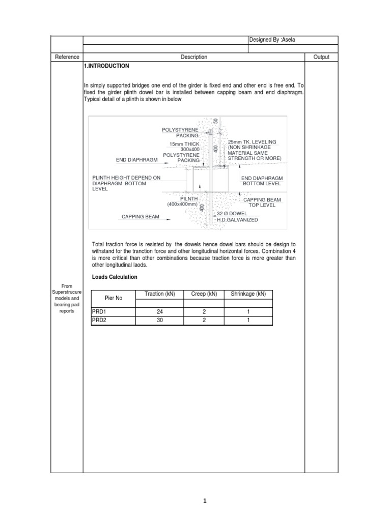 Dowel Calculation For Ramp D PDF Building Engineering Materials