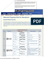 Second Octave - Alternate Fingering Chart For Saxophone - The Woodwind Fingering Guide