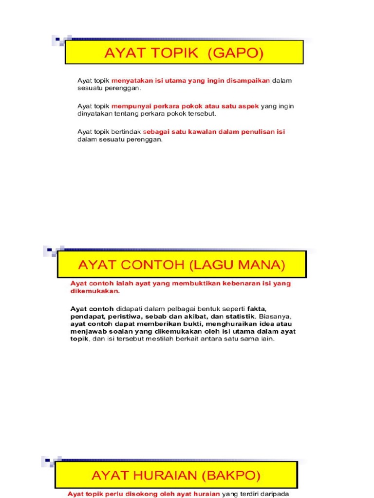 Pp Ayat Topik Huraian Contoh Dan Penegas