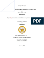 Thermal Degradation of Cotton Seed Oil