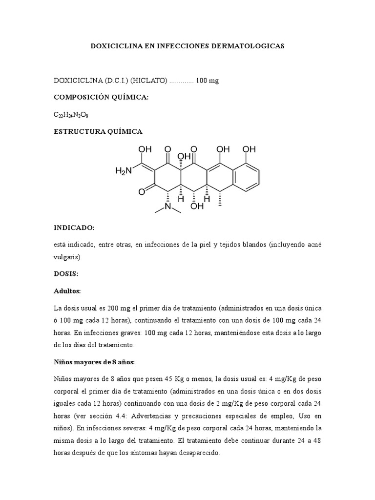 Doxiciclina en Dermatitis | PDF | Farmacología | Drogas