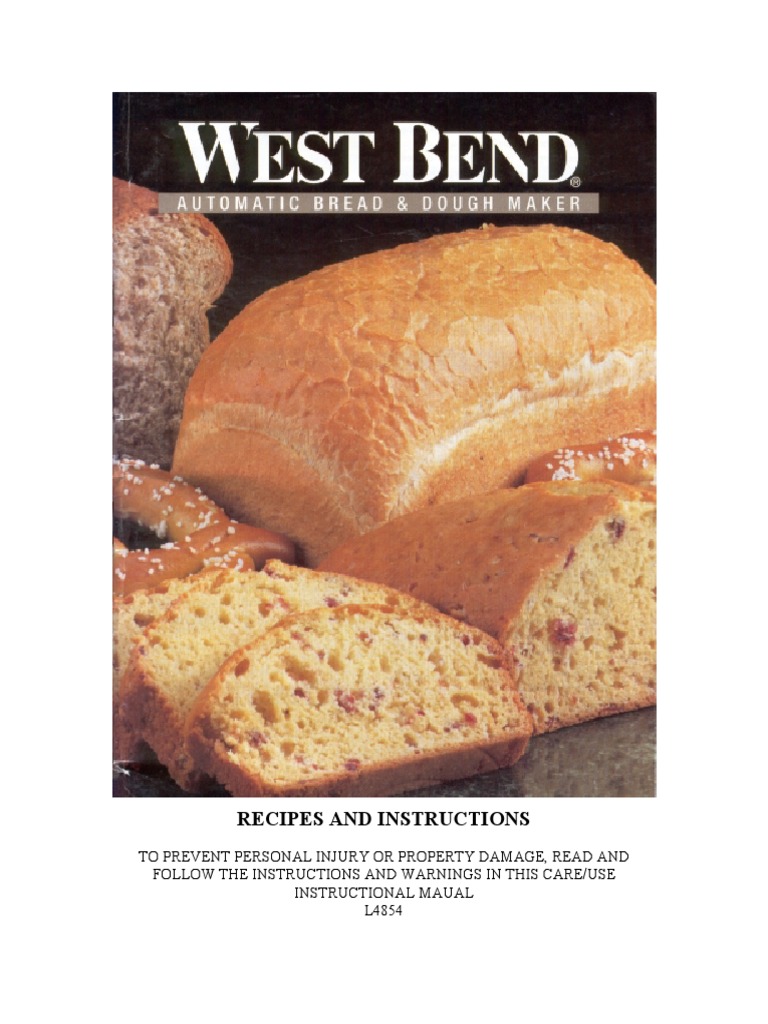 West Bend Bread Machine Manual